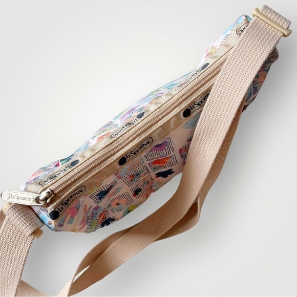 LESPORTSAC Very Merry Small Hobo Shoulder Bag Crossbody Nylon Floral 9x5x3” - Picture 11 of 15